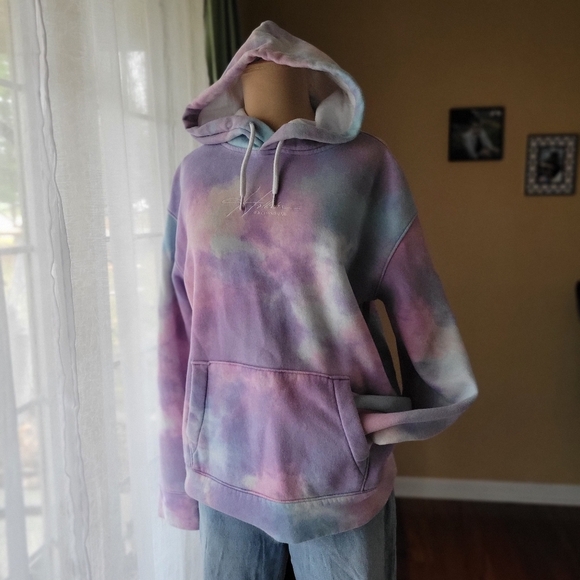 Hollister Embroidered Tie-Dye Hoodie With Pocket Size Medium Women's - Picture 3 of 9